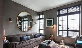 現(xiàn)代摩登灰與白 時尚藝術(shù)格復(fù)式居